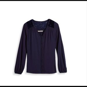 41 Hawthorn Shaymen Velvet Detail Knit Top